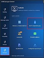 Bootolható CD/DVD készítés AOMEI Backupper programhoz.